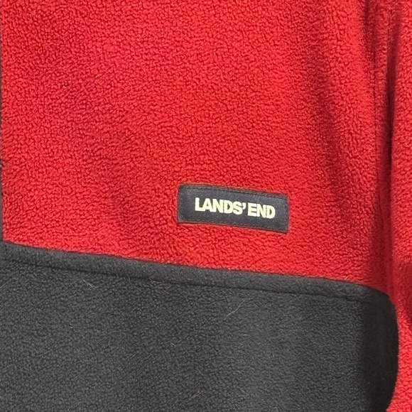 Lands' End men's blue and red 1/4 snap closure polar fleece pullover size M - Picture 5 of 16